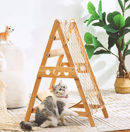 Net Cat Climbing Frame Wooden