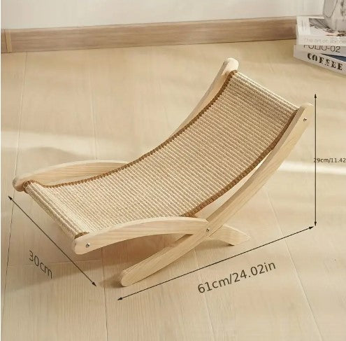 Retro Wooden Cat Rocking Bed Chair