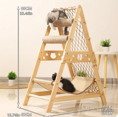 Net Cat Climbing Frame Wooden