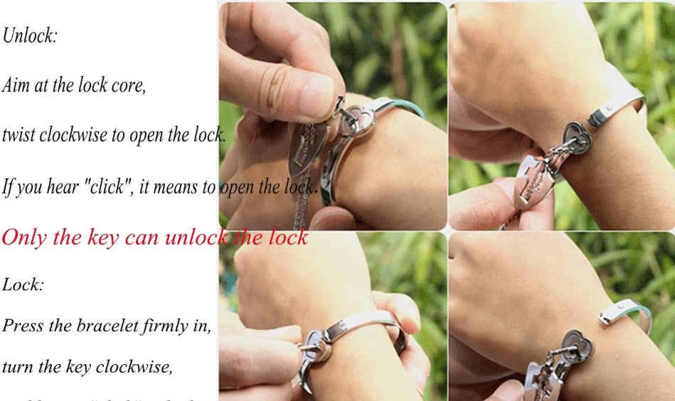 Couples Charm Key Necklace Lock Bracelet Set