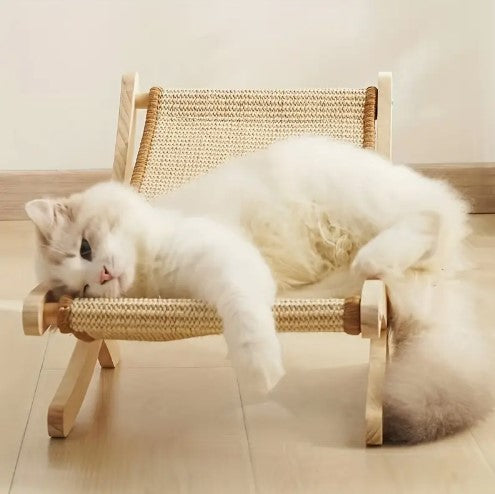 Retro Wooden Cat Rocking Bed Chair