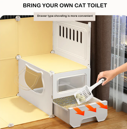 Extra Large Free Space Cat Villa Indoor Cat House