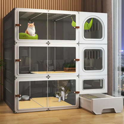 Extra Large Free Space Cat Villa Indoor Cat House